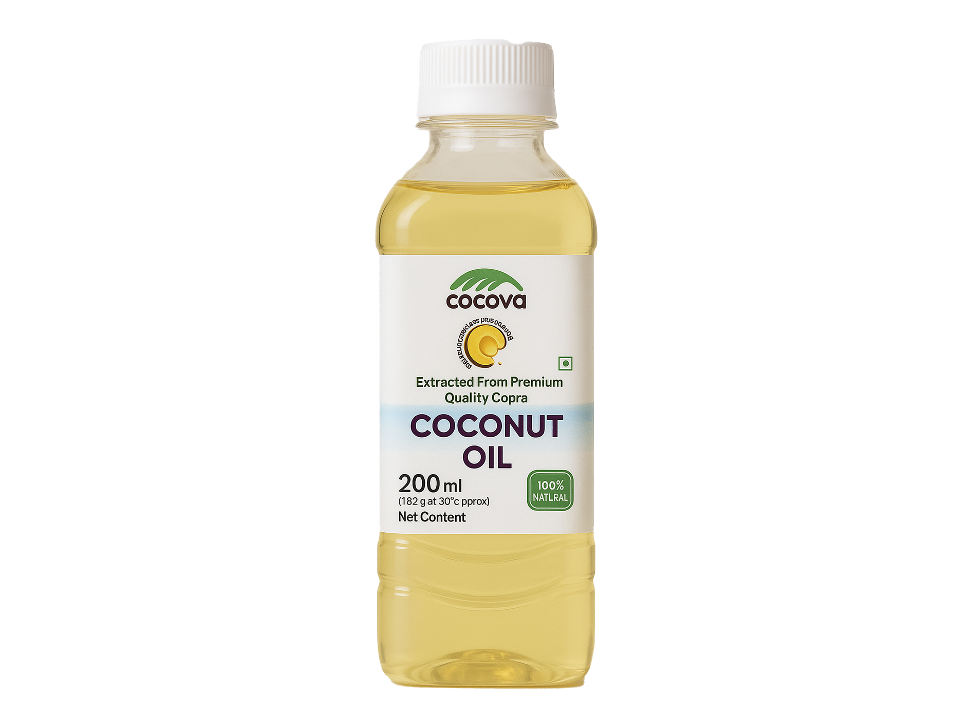 Cocova 200ml Pure Coconut Oil Bottle