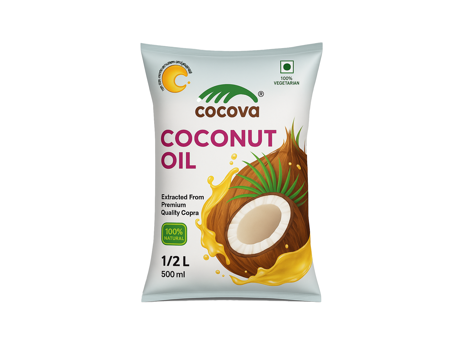Cocova 500ml Pure Coconut Oil Pouch